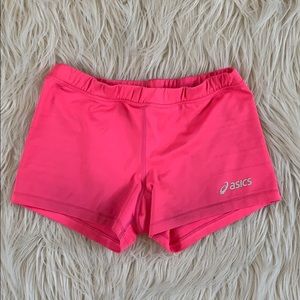 ASICS hot pink volleyball shorts